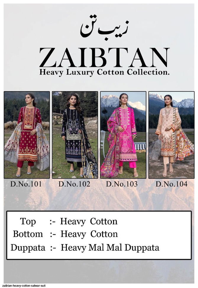 Zaibtan Heavy Luxury Regular Wear Cotton Pakistani Dress Material Collection